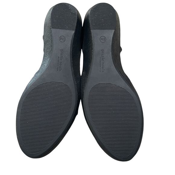 Gentle Souls Women's Leather Wedge Ballet Nerissa Ghillie Size 8 in Black - Picture 8 of 8